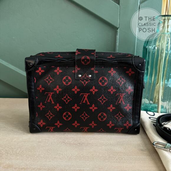 EUC Louis Vuitton Infrarouge Soft Trunk Clutch Bag GM Crossbody Shoulder - Picture 4 of 14
